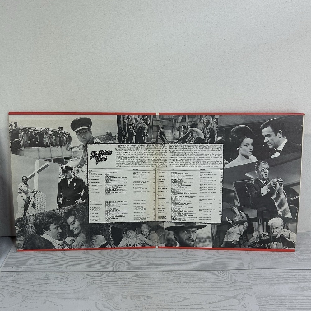 Ten Golden Years-36 Great Motion Picture Themes 2 Vinyl Set Ultrasonically clean - Picture 2 of 7